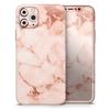Rose Pink Marble & Digital Gold Frosted Foil V6 - DesignSkinz Protective Vinyl Decal Wrap Skin Cover Compatible with the Apple iPhone Xs Max (Full-Body, Screen Trim & Back Glass Skin) view 1