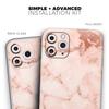 Rose Pink Marble & Digital Gold Frosted Foil V6 - DesignSkinz Protective Vinyl Decal Wrap Skin Cover Compatible with the Apple iPhone Xs Max (Full-Body, Screen Trim & Back Glass Skin) view 2