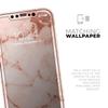 Rose Pink Marble & Digital Gold Frosted Foil V6 - DesignSkinz Protective Vinyl Decal Wrap Skin Cover Compatible with the Apple iPhone Xs Max (Full-Body, Screen Trim & Back Glass Skin) view 4