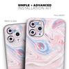 Marbleized Pink and Blue Swirl V2123 - DesignSkinz Protective Vinyl Decal Wrap Skin Cover Compatible with the Apple iPhone 11 (Full-Body, Screen Trim & Back Glass Skin) view 2