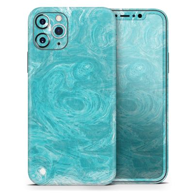 Marble Surface V1 Teal - DesignSkinz Protective Vinyl Decal Wrap Skin Cover Compatible with the Apple iPhone XR (Full-Body, Screen Trim & Back Glass Skin)