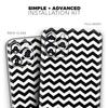 Black & White Chevron Pattern V2 - DesignSkinz Protective Vinyl Decal Wrap Skin Cover Compatible with The Apple iPhone SE (2020) (Full-Body, Screen Trim & Back Glass Skin) view 2