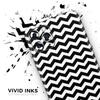 Black & White Chevron Pattern V2 - DesignSkinz Protective Vinyl Decal Wrap Skin Cover Compatible with The Apple iPhone SE (2020) (Full-Body, Screen Trim & Back Glass Skin) view 3