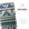 Abstract Blue and Green Triangle Aztec - DesignSkinz Protective Vinyl Decal Wrap Skin Cover Compatible with The Apple iPhone 11 Pro (Full-Body, Screen Trim & Back Glass Skin) view 4