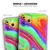 Neon Color Fusion V8 - DesignSkinz Protective Vinyl Decal Wrap Skin Cover Compatible with the Apple iPhone Xs (Full-Body, Screen Trim & Back Glass Skin) view 2