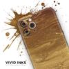 Molten Gold Digital Foil Swirl V7 - DesignSkinz Protective Vinyl Decal Wrap Skin Cover Compatible with The Apple iPhone Xs (Full-Body, Screen Trim & Back Glass Skin) view 3
