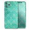 Deep Teal Luxury Pattern - DesignSkinz Protective Vinyl Decal Wrap Skin Cover Compatible with The Apple iPhone Xs (Full-Body, Screen Trim & Back Glass Skin) view 1