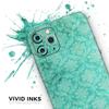 Deep Teal Luxury Pattern - DesignSkinz Protective Vinyl Decal Wrap Skin Cover Compatible with The Apple iPhone Xs (Full-Body, Screen Trim & Back Glass Skin) view 3