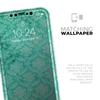 Deep Teal Luxury Pattern - DesignSkinz Protective Vinyl Decal Wrap Skin Cover Compatible with The Apple iPhone Xs (Full-Body, Screen Trim & Back Glass Skin) view 4