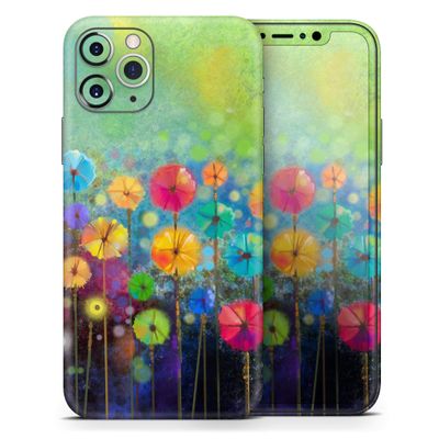 Abstract Flower Meadow - DesignSkinz Protective Vinyl Decal Wrap Skin Cover Compatible with The Apple iPhone 11 Pro (Full-Body, Screen Trim & Back Glass Skin)