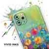 Abstract Flower Meadow - DesignSkinz Protective Vinyl Decal Wrap Skin Cover Compatible with The Apple iPhone 11 Pro (Full-Body, Screen Trim & Back Glass Skin) view 3