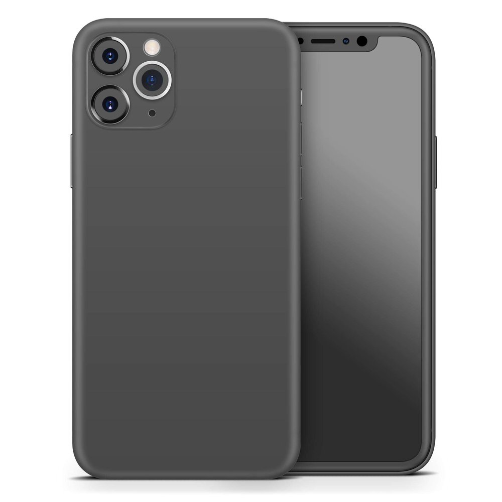 Solid Dark Gray - DesignSkinz Protective Vinyl Decal Wrap Skin Cover Compatible with The Apple iPhone Xs (Full-Body, Screen Trim & Back Glass Skin)