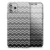 Black Gradient Layered Chevron - DesignSkinz Protective Vinyl Decal Wrap Skin Cover Compatible with The Apple iPhone 11 (Full-Body, Screen Trim & Back Glass Skin) view 1
