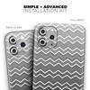 Black Gradient Layered Chevron - DesignSkinz Protective Vinyl Decal Wrap Skin Cover Compatible with The Apple iPhone 11 (Full-Body, Screen Trim & Back Glass Skin) view 2