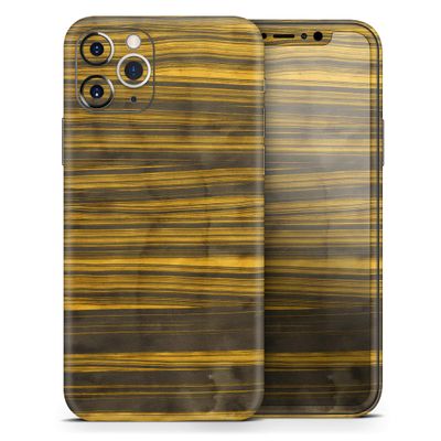 Gold Standard Zebrawood - DesignSkinz Protective Vinyl Decal Wrap Skin Cover Compatible with The Apple iPhone Xs (Full-Body, Screen Trim & Back Glass Skin)