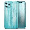 Trendy Blue Abstract Wood Planks - DesignSkinz Protective Vinyl Decal Wrap Skin Cover Compatible with the Apple iPhone Xs Max (Full-Body, Screen Trim & Back Glass Skin) view 1