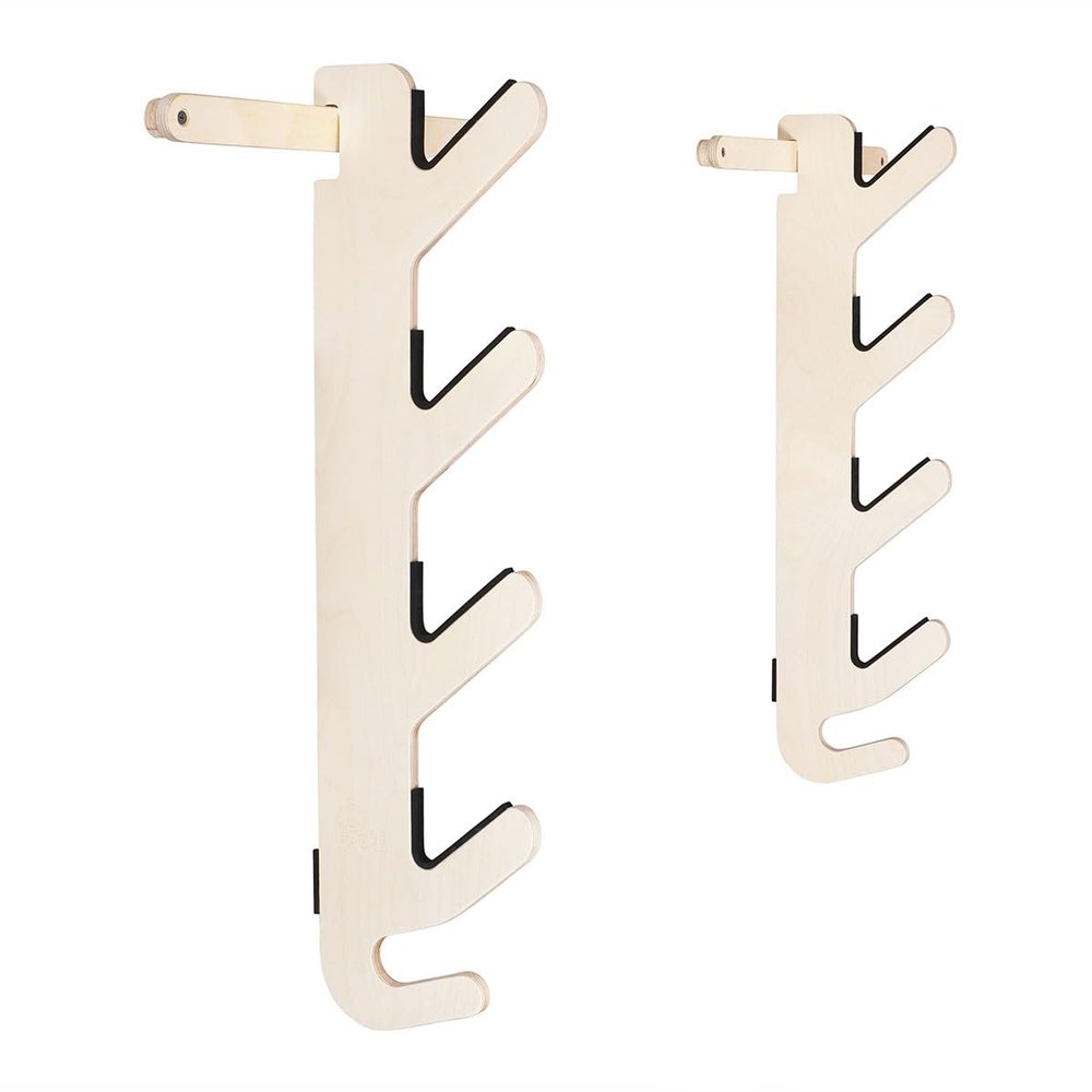 Grassracks Birch Wood Ski Rack - The Hallsteiner Series Horizontal Ski Wall Mount (3 or 4 Pairs of Skis, Birch)