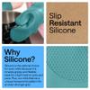 GORILLA GRIP BPA-Free Soft Silicone Oven Mitts, 550F Heat Resistant Waterproof Cooking Safety Gloves, Thick Cotton Lining, Flexible Gripping for BBQ Grilling, Kitchen Potholders, 12.5x8.3, Turquoise view 3