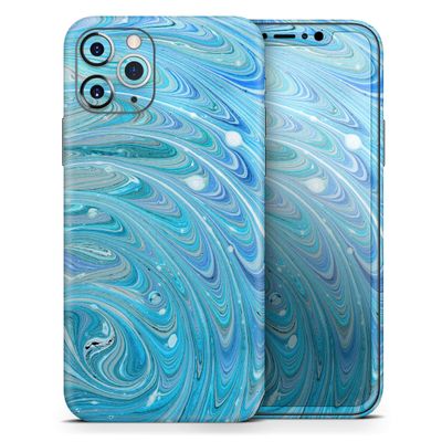 Mixed Blue Oil - DesignSkinz Protective Vinyl Decal Wrap Skin Cover Compatible with The Apple iPhone 11 (Full-Body, Screen Trim & Back Glass Skin)