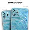 Mixed Blue Oil - DesignSkinz Protective Vinyl Decal Wrap Skin Cover Compatible with The Apple iPhone 11 (Full-Body, Screen Trim & Back Glass Skin) view 2