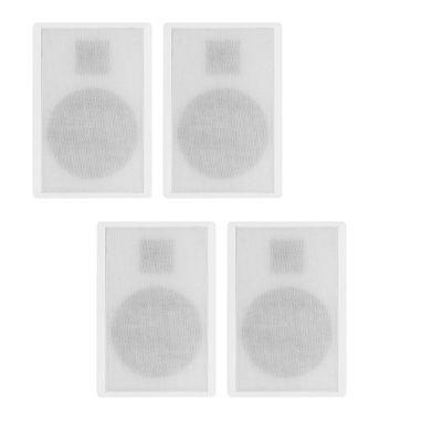 Acoustic Audio SLM1W Mountable On Wall Slim Speakers Home Theater Wired 2 Pair Pack