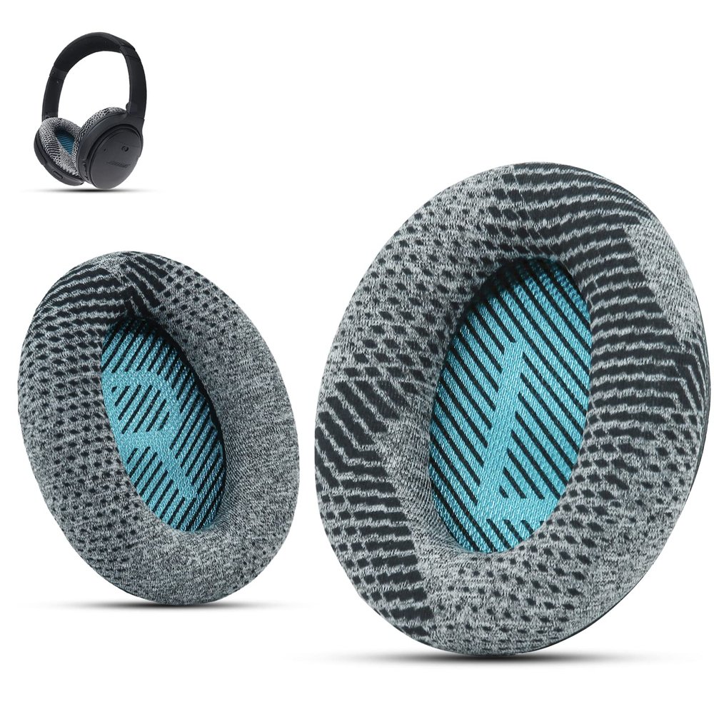 Professional Bose Headphones Replacement Ear Pads, Fits Bose QuietComfort 35 ii /QC35 /QC25 /QC2 /QC15 /Ae2 /Ae2i /Ae2w /SoundTrue & SoundLink(Over-Ear), Fabric & Memory Foam, by Krone Kalpasmos Gray