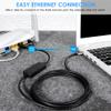 Moyina USB C to RJ45 Gigabit Ethernet Cable for MacBook Thunderbolt 3/Type-C, Windows, Chromebook, Surface Pro, Linux, Android Directly Connected to Switch, Router, Modem view 2