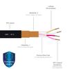 2 Foot RCA Cable Pair - Gotham GAC-4/1 (Black) Star-Quad Audio Interconnect Cable with Amphenol ACPL Black Chrome Body, Gold Plated RCA Connectors - Directional view 3