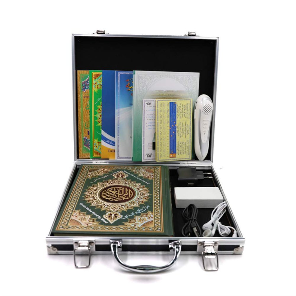 LOLODAY Ramadan Digital Pen Quran Pen Exclusive Metal Box Word-by-Word Function for Kid and Arabic Learner Downloading with Metal Box
