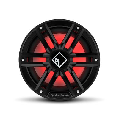 Rockford Fosgate M2D2-10SB Color Optix 10" DVC 2-Ohm Multicolor LED Lighted Marine Subwoofer for Sealed Enclosure - Black/Stainless