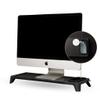 POUT E8 Wood Desk Monitor Computer Stand Riser Shelf + USB HUB + Qi Fast Wireless Charging Charger Pad Mat for Laptop, Apple, iMac, PC, iPhone, Samsung Galaxy, Airpod 2, Buds (Black) view 1