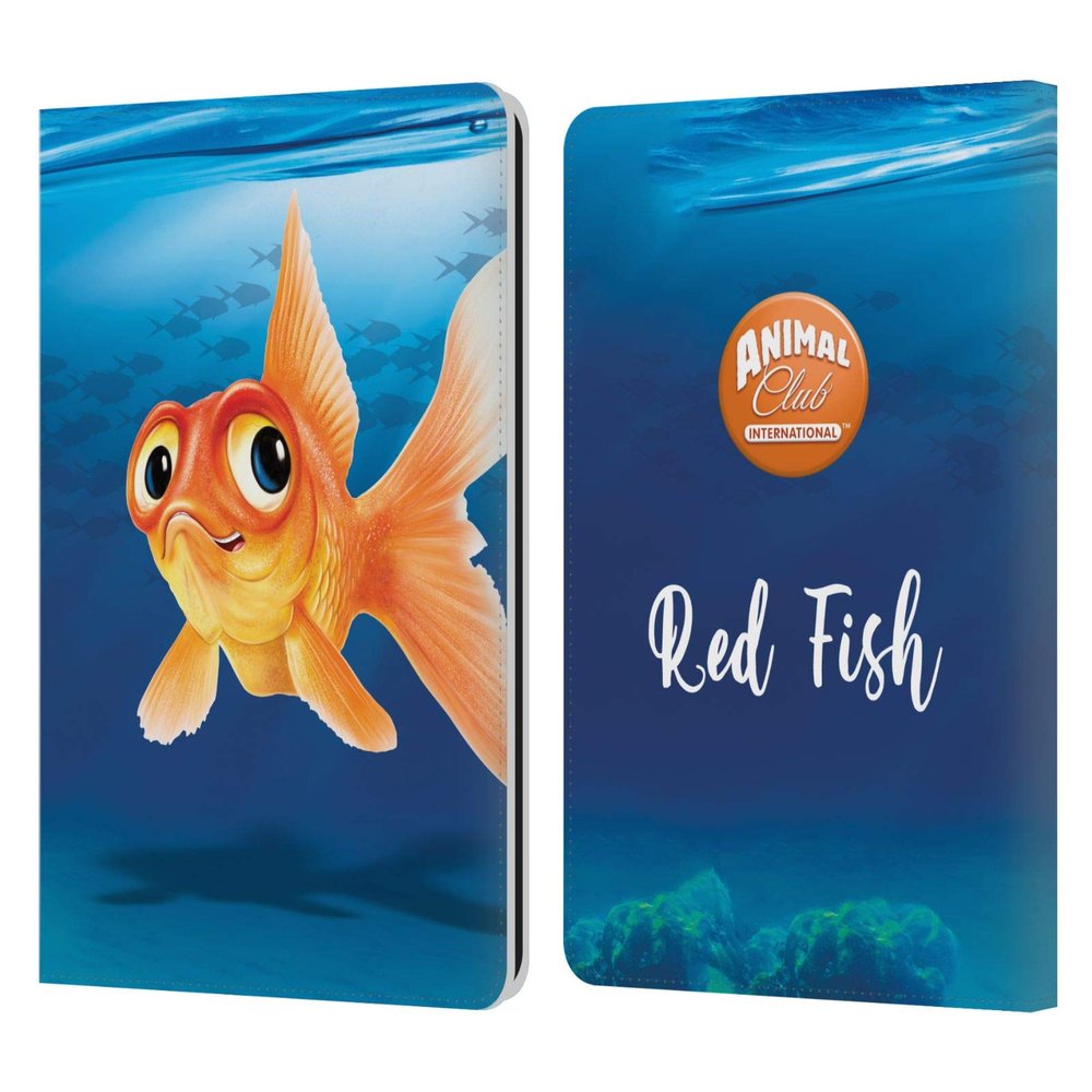 Head Case Designs Officially Licensed Animal Club International Red Fish Underwater Leather Wallet Case Compatible with Kindle Paperwhite 1/2 / 3