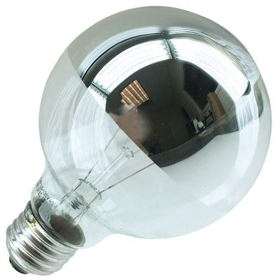 Decorative Silver Bowl 60G30/CL/SB, 130 Volt, Medium Base, G30 Light Bulb (12 Pack)