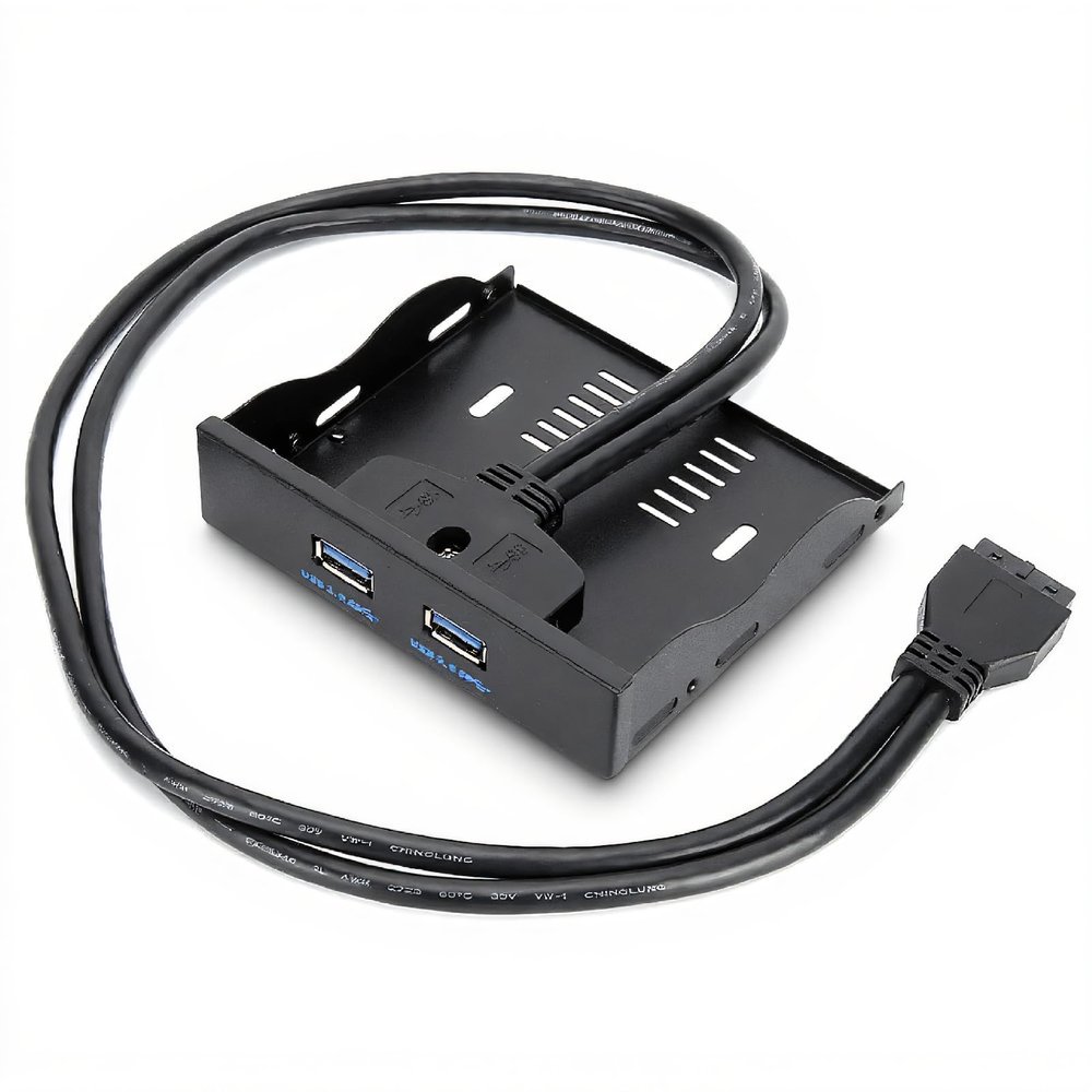 FFD2USB N02 Floppy Front Panel 3.5inchs Computer Case Floppy Bay 19 Pin to 2 Interface USB3.0 Floppy Dirve Panel PC Computer Case Front Bay