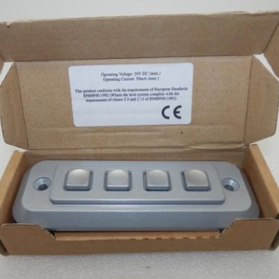 1K040003 - Keypad, 1000 Series, 1 x 4, Matrix, Chromed Zinc, 50 mA, 24 V