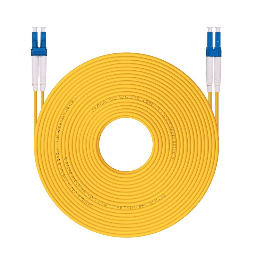 100M OS2 LC to LC Fiber Patch Cable, Single Mode SFP Fiber Jumper, Duplex LC-LC 9/125um, 1G/10G SMF, LSZH, 328ft,for SFP Transceiver, Router, Networks and More, Yellow