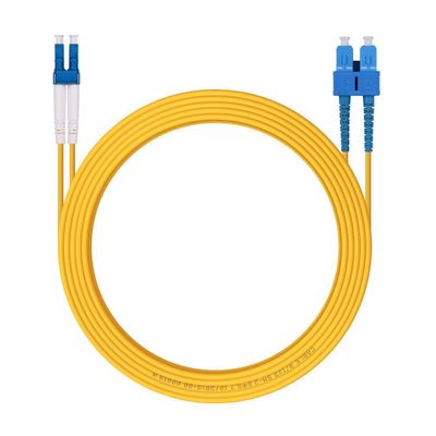 2m OS2 LC to SC Fiber Patch Cable, Single Mode Fiber Optic Cable, SMF Duplex LC-SC UPC, 9/125um, LSZH, Yellow, for 1G/10G SMF SFP Transceiver, Networks