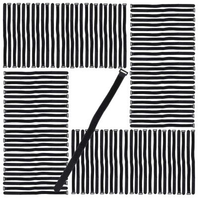 BlueDot Trading Self Adhesive Hook and Loop Self-Gripping Cable Straps, 20in by 1in, Reusable Ties for Organizing Wires, Cords, Cables, Black, by BlueDot Trading (100-Pack)