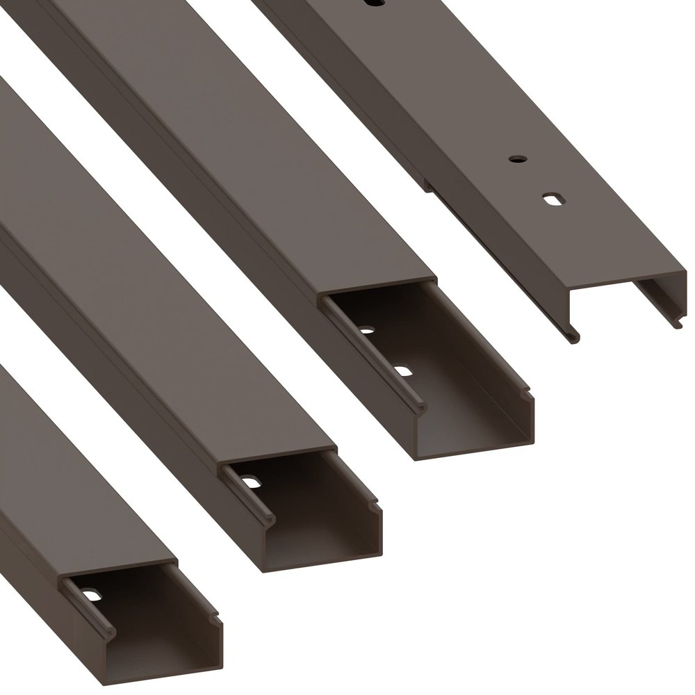 Habengut Cable Duct with Mounting Hole in Base 30 x 15 mm PVC Brown Length 4 m (4 x 1 m Length)