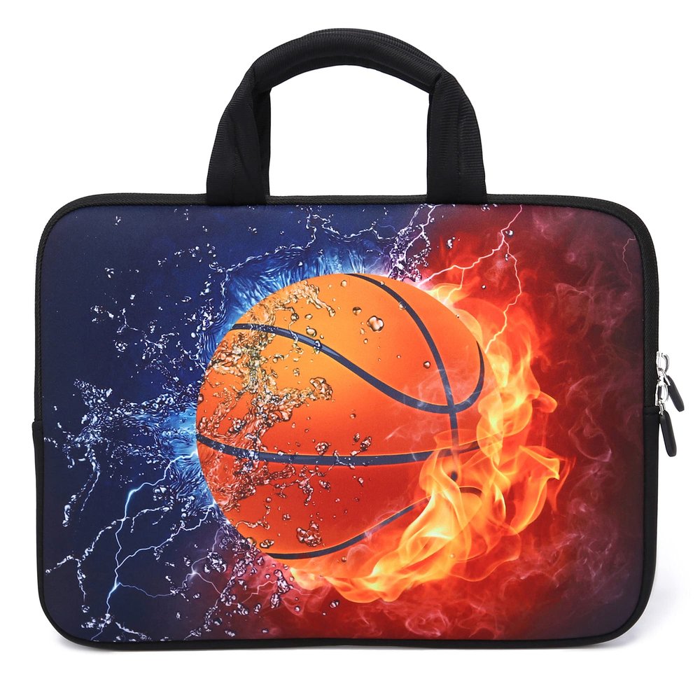 11" 11.6" 12" 12.1" 12.5" inch Laptop Carrying Bag Chromebook Case Notebook Ultrabook Bag Tablet Cover Neoprene Sleeve Fit Apple MacBook Air Samsung Google Acer HP DELL Lenovo Asus(Basketball Fire)