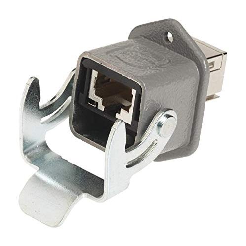09452151560 - In-Line Adapter, Cat6, RJ45, RJ45, Adapter, In-Line, Han 3A Series, Jack, 8 Positions