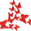 24Pcs 3D Butterfly Removable Mural Stickers Wall Stickers Decal for Kids Girls Baby Women Bedroom Bathroom Living Room Decor(red) view 1