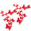 24Pcs 3D Butterfly Removable Mural Stickers Wall Stickers Decal for Kids Girls Baby Women Bedroom Bathroom Living Room Decor(red) view 2