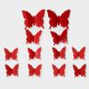 24Pcs 3D Butterfly Removable Mural Stickers Wall Stickers Decal for Kids Girls Baby Women Bedroom Bathroom Living Room Decor(red) view 3