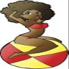 18 Pcs Cute Retro Afro Beach Babe on Ball Cartoon - Brunette Afro 2" Stickers Decals Laptop Notebook Phone Waterproof Vinyl Trendy view 2