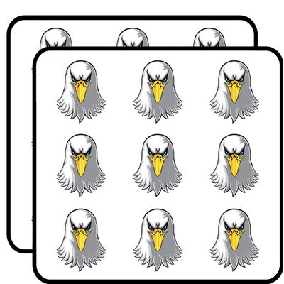 18 Pcs Intense Simple American Bald Eagle Cartoon 2" Stickers Decals Laptop Notebook Phone Waterproof Vinyl Trendy