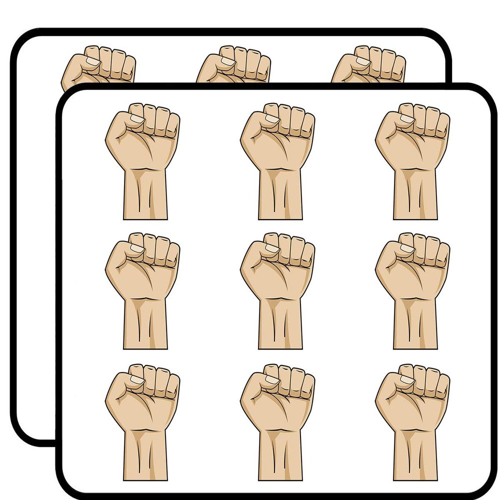 18 Pcs Power Fist Up Pump Cartoon 2" Stickers Decals Laptop Notebook Phone Waterproof Vinyl Trendy