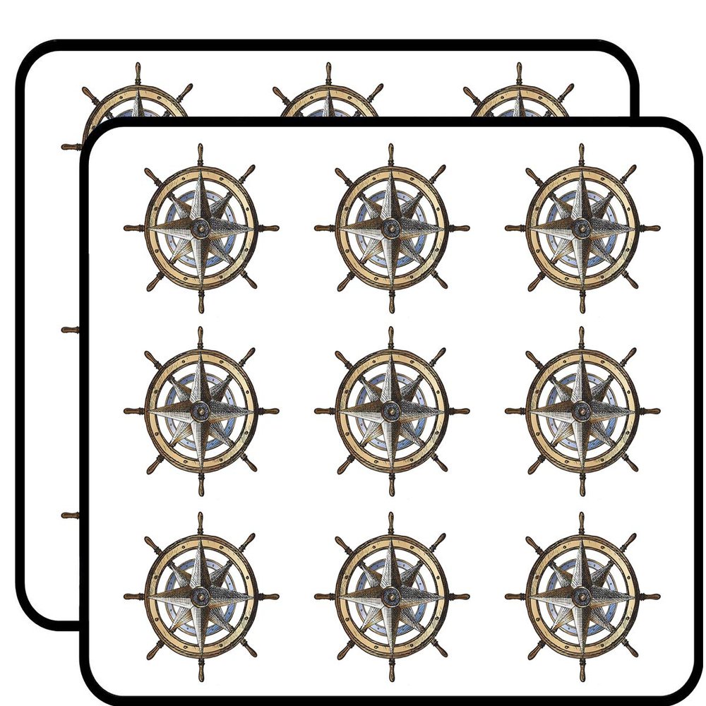 18 Pcs Cool Wooden Ship's Wheel Helm 2" Stickers Decals Laptop Notebook Phone Waterproof Vinyl Trendy