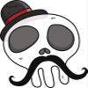 18 Pcs Cute Simple Skull with Top hat and Mustache Cartoon 2" Stickers Decals Laptop Notebook Phone Waterproof Vinyl Trendy view 2