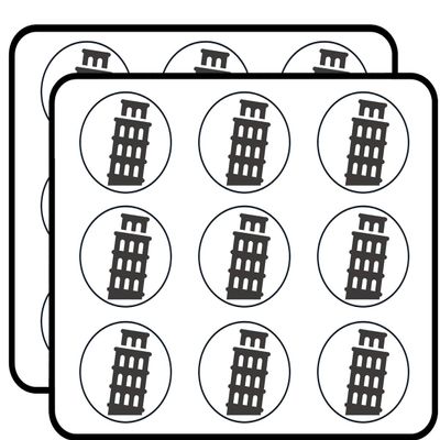 18 Pcs Gray Simple Italian Italy Cartoon Icon 2" Stickers Decals Laptop Notebook Phone Waterproof Vinyl Trendy